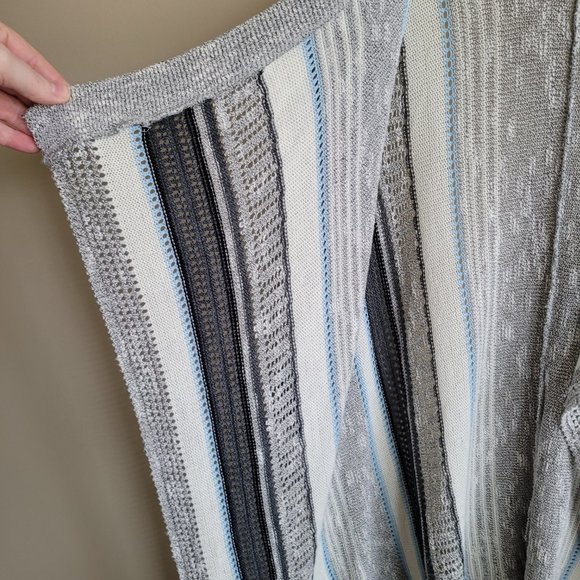 Altar'd State Womens Cardigan Sweater Size Large Waterfall Front Knit Stripes - Picture 4 of 7